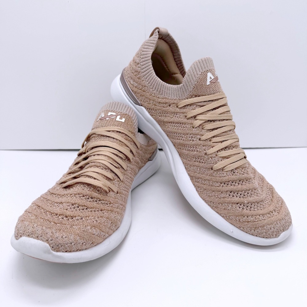 APL TechLoom Wave Womens 9.5 Rose Gold Nude Metallic Running Shoes